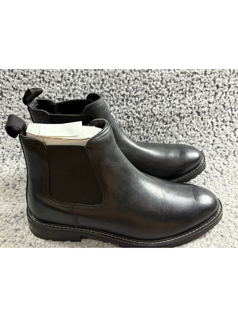 Rockport Cassius Men's 7.5 Wide Black Leather Chelsea Boots truTECH BNIB
